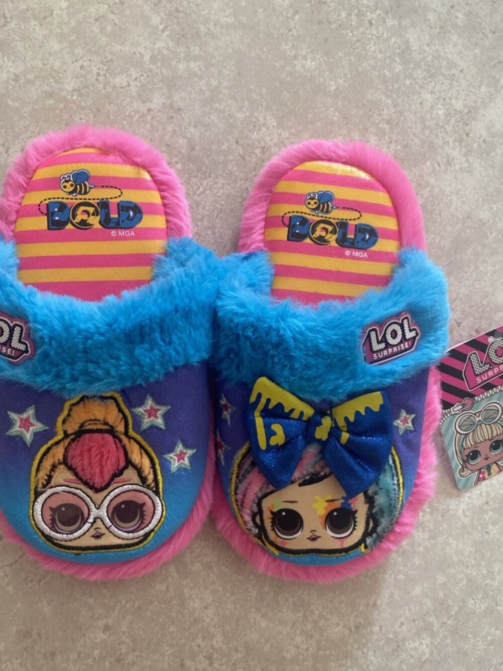 NWT L.O.L. LOL Surprise Girl's Slippers BBs Run The World Slip On House Shoes